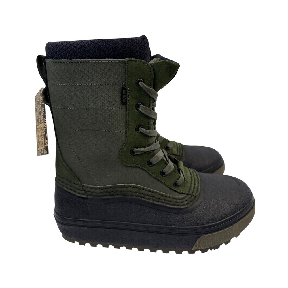 Vans‎ Winter Snow Boots MTE Womens 9.5 Mens 8 Green Waterproof Insulated Zip